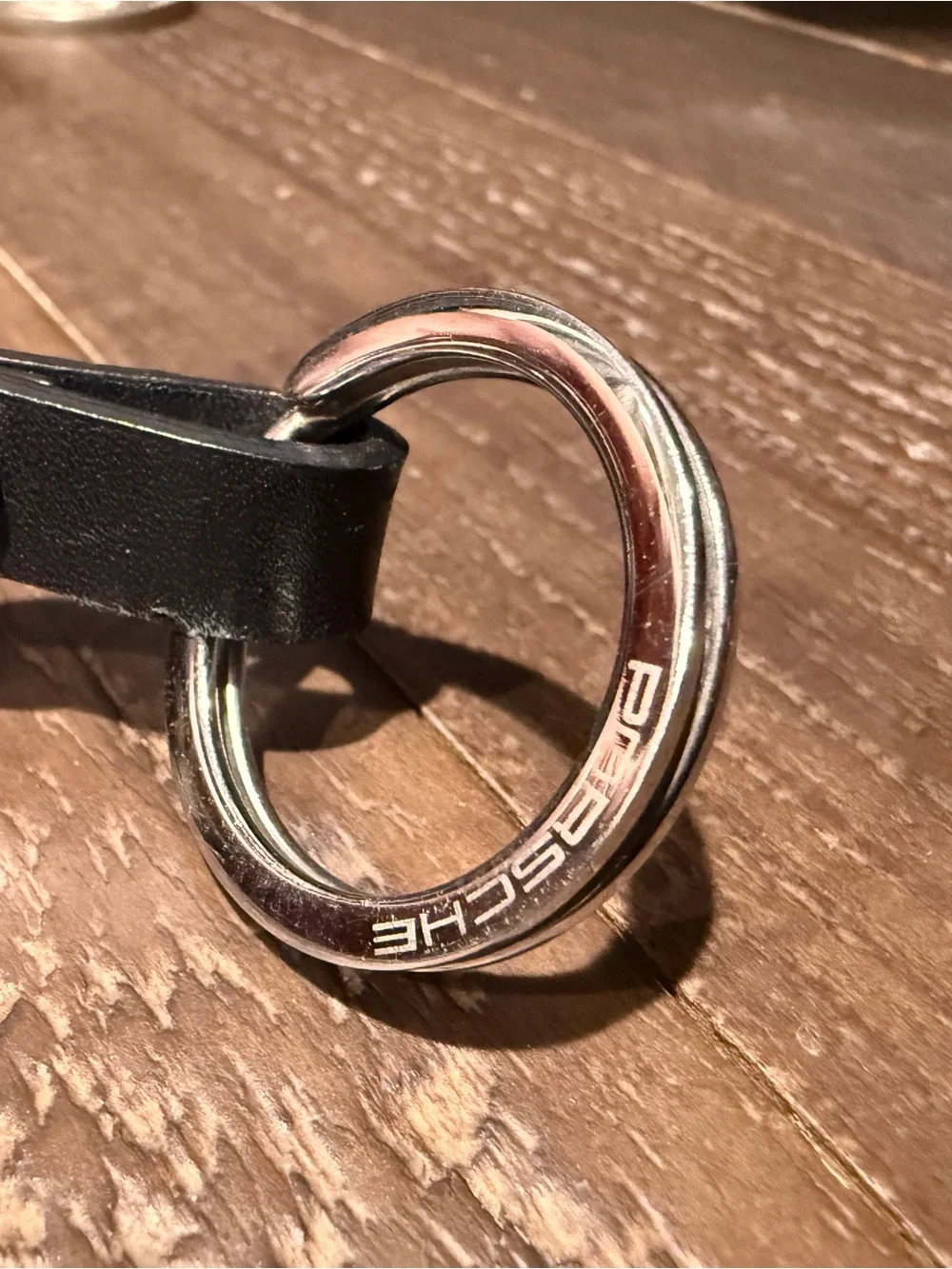 Porsche - PDK -Silver & Black Gear Keychain with Leather Strap